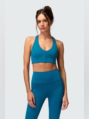 SPIRITUAL GANGSTER SOL V-NECK BRA Top - DARK TURQUOISE S